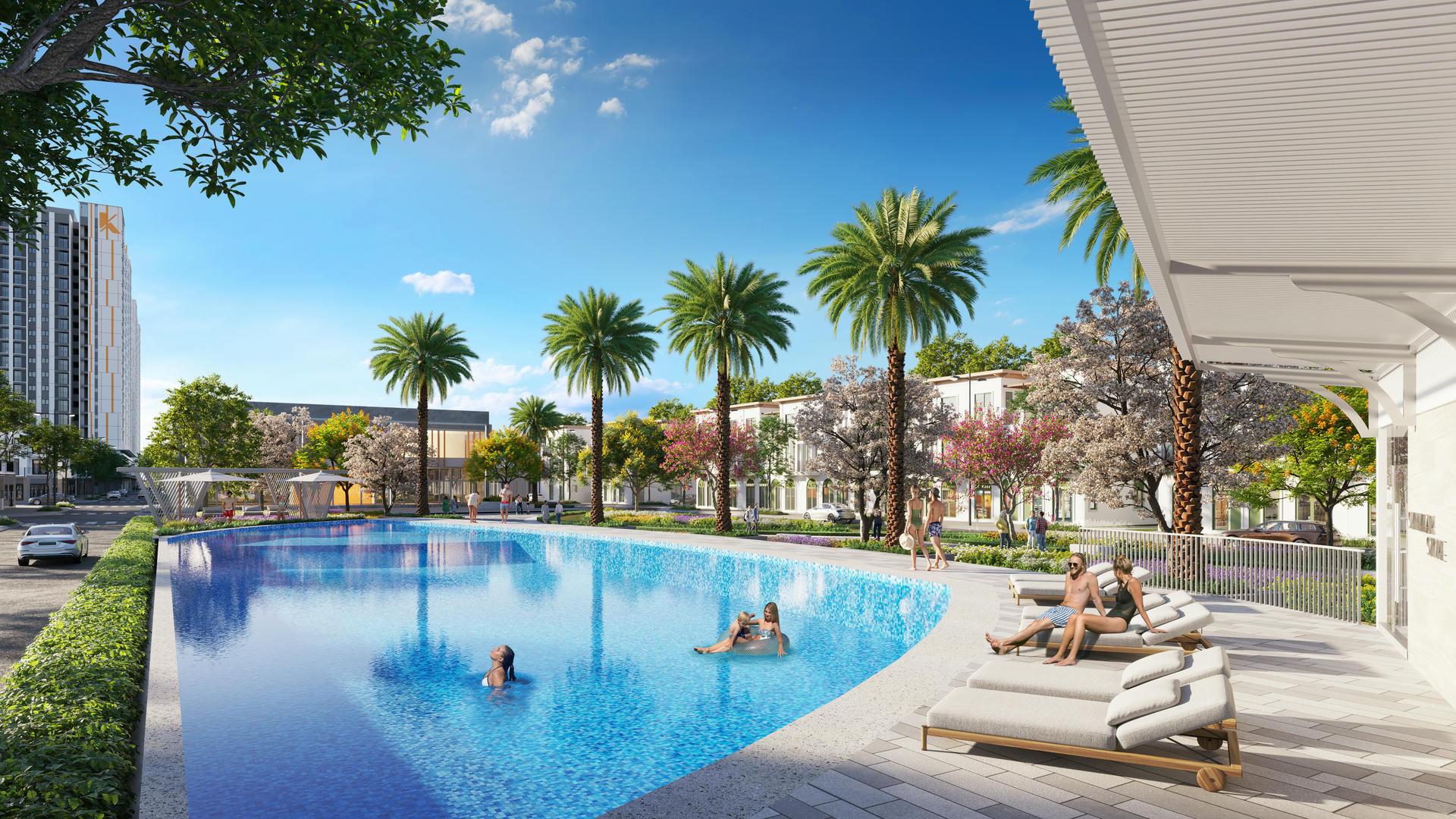 Hồ bơi công viên nhiệt đới - tiện ích K-Home Apartment